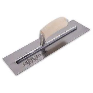 Marshalltown MXS62 12 inch by 4 inch finishing trowel with curved wood handle